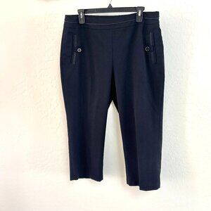 EP Pro Women's Button Accent Cropped Golf Pants - Black - Size 14